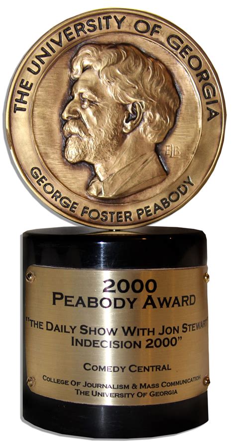 Lot Detail - 2000 Peabody Award for ''The Daily Show With Jon Stewart ...