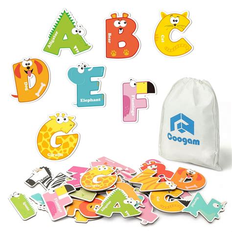 Coogam Magnetic Letters 26Pcs Jumbo Alphabet Animal Shape Fridge Magnets Educational Toy Set ...