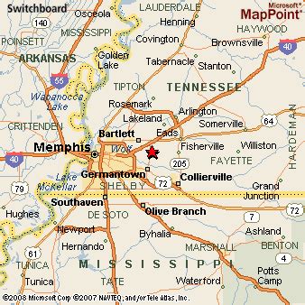 Cordova, Tennessee Area Map & More