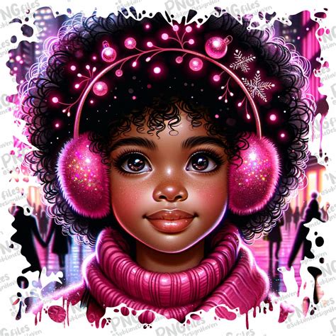 9x Black Girl Bundle Sublimation Design PNG, Digital Download, Merry Christmas Clip Art, Messy ...