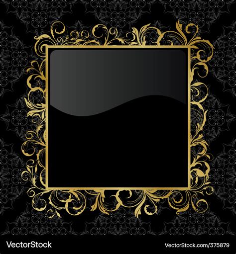 Floral gold frame Royalty Free Vector Image - VectorStock