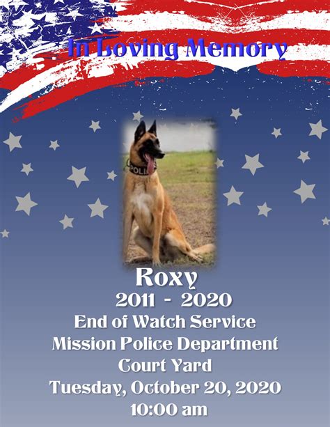 Memorial service to be held for Mission Police K9 | City of Mission