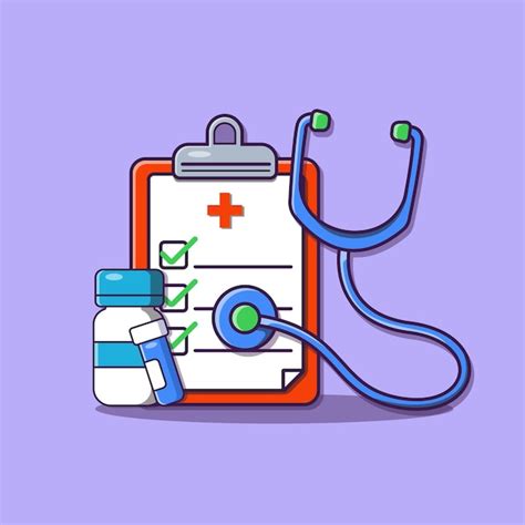 Premium Vector | Clipboard and stethoscope cartoon design