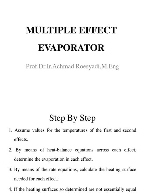 Multiple Effect Evaporator.pptx | Evaporation | Physical Quantities