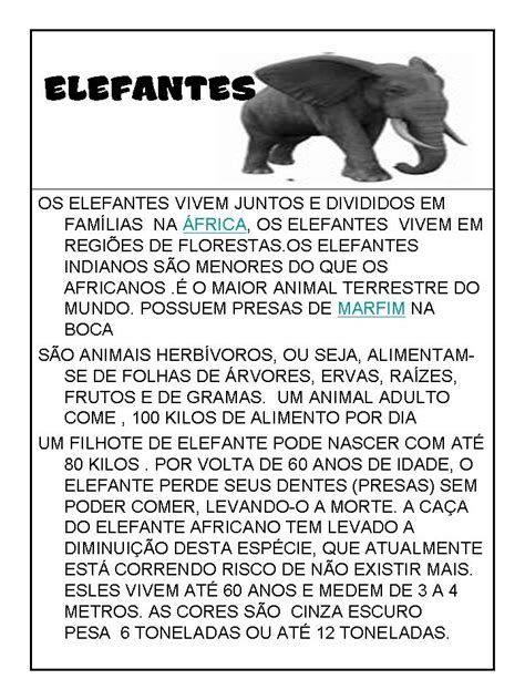 Texto informativo sobre animais - Dani Educar