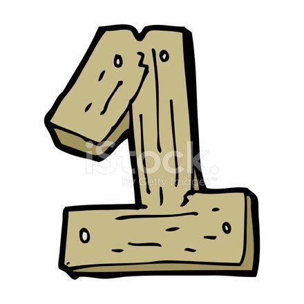 Cartoon Wooden Number One Stock Vector - FreeImages.com