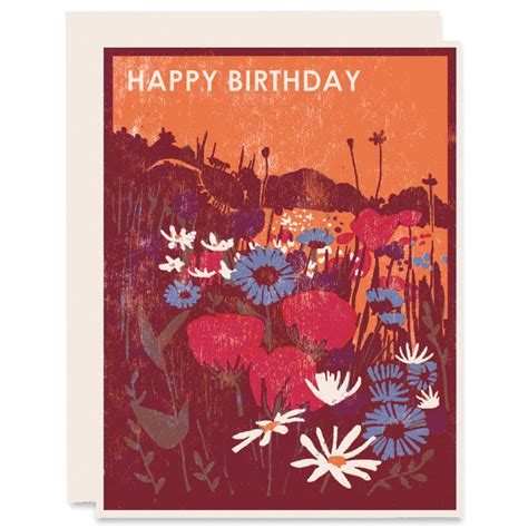 Happy Birthday (Wildflowers) Letterpress Card – Heartell Press