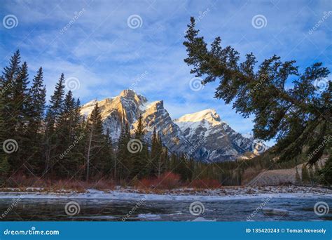 Mount Kidd, a Mountain in Kananaskis in the Canadian Rocky Mountains ...