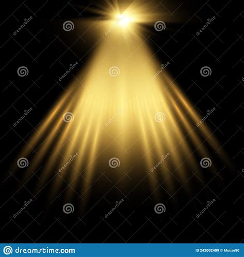 Gold spotlight stock vector. Illustration of starry - 242002409