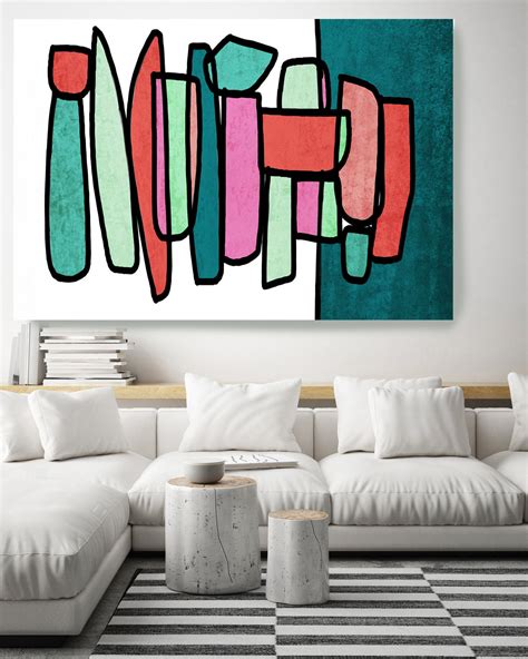 Mid Century Modern Colorful Art Canvas Print, Midcentury Modern, Abstract Art, Midcentury Canvas ...