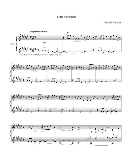 Little Snowflake Sheet Music | Samuel Wellman | Piano Solo