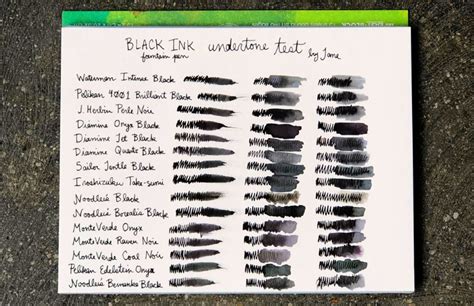 BLACK INK Fountain Pen Undertone Test, by Jane - FLAX art & design