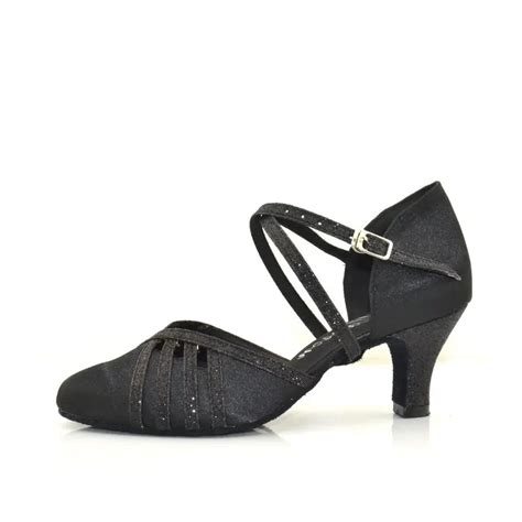 Women Ballroom Latin Dance Shoes Black Stain Salsa Tango Waltz wedding ...