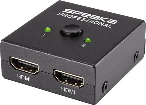 SpeaKa Professional 2 poorten HDMI-switch Bidirectioneel bruikbaar 3840 ...