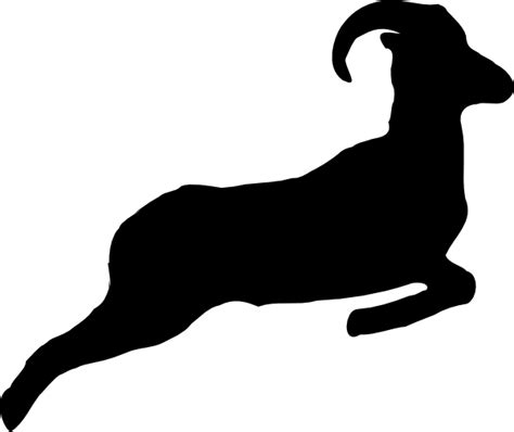 Leaping Ram Silhouette Clip Art at Clker.com - vector clip art online, royalty free & public domain