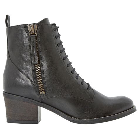 Dune Percey Leather Lace-up Ankle Boots in Black | Lyst