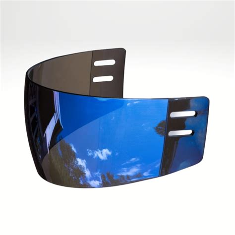 Ronin R3B Blue Mirrored Straight Cut Hockey Visor | HockeyNinja