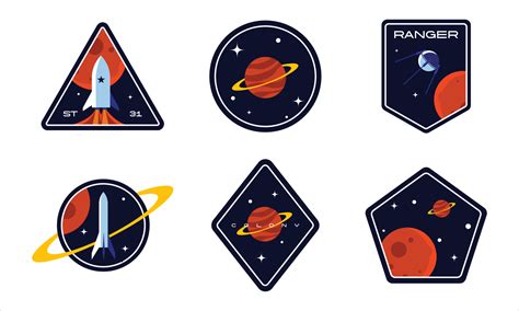 Set of space badges, patches, emblems, badges and labels. galaxy ...