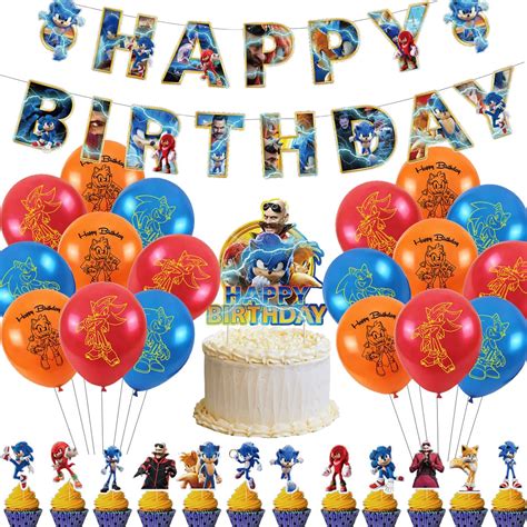 Buy Sonic Balloons Birthday Sonic Birthday Party Decorations Sonic The Hedgehog Happy Birthday ...