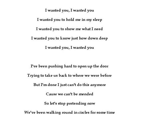 i wanted you lyrics