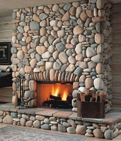 i love me a river rock fireplace | Stone walls interior, House wall ...