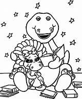 Barney Reads To Baby Bop Coloring Page  Wecoloringpagecom sketch template