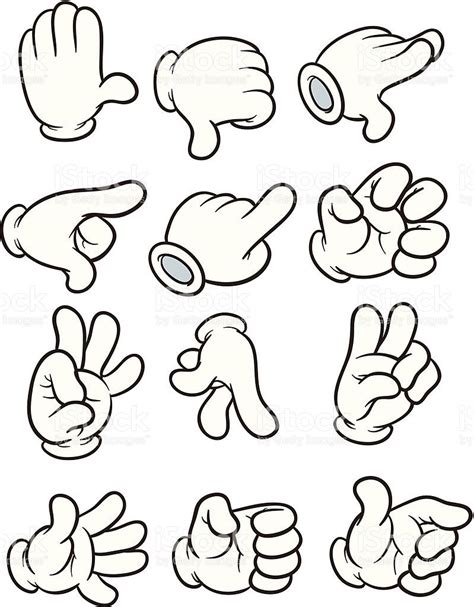 Cartoon gloved hands. Vector clip art illustration. Each on a... | Cartoon gloves, Gloves ...