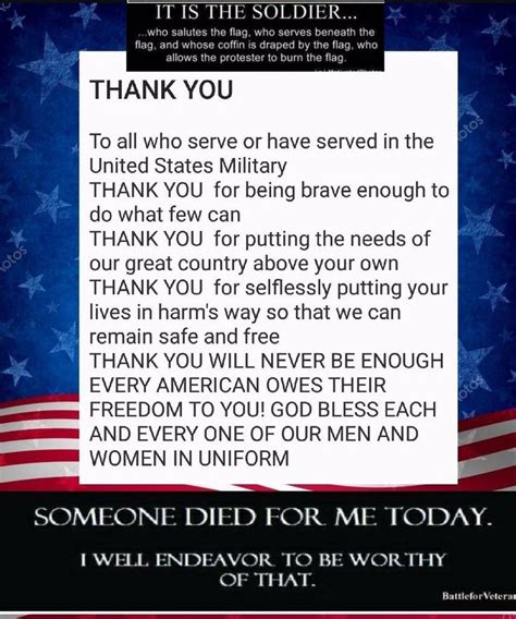 Thank You! | Thank you veteran, Soldier quotes, American soldiers