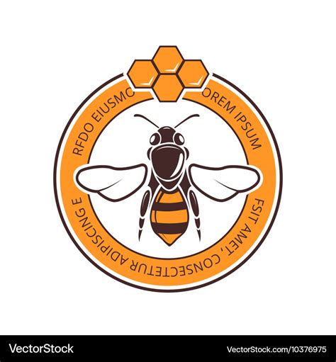 Retro beekeeper honey bee logo Royalty Free Vector Image