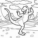 Dinosaur Dancing Coloring Page · Creative Fabrica sketch template