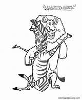Marty Zebra And Alex Coloring Page  Free Printable Pages sketch template