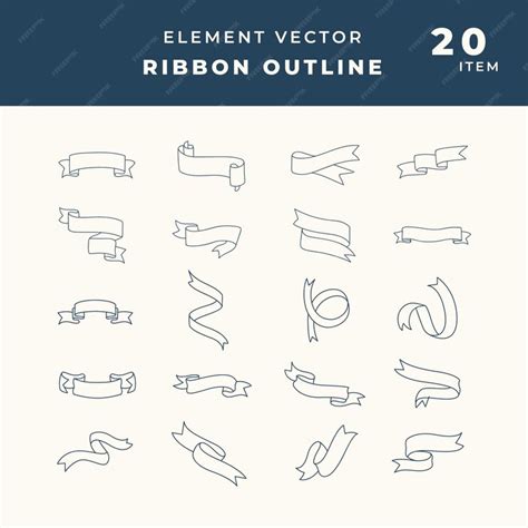 Premium Vector | Set or collection of outline ribbon vector objects