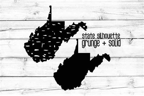 West Virginia Svg Grunge State Svg West Virginia Silhouette - Etsy