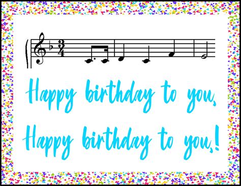 Happy Birthday Music Notes A2 Greeting Card • Rose Clearfield