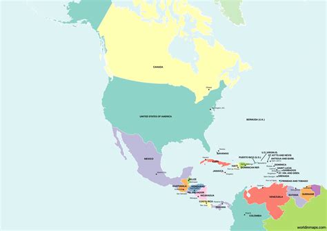 North America Political Map With Capitals