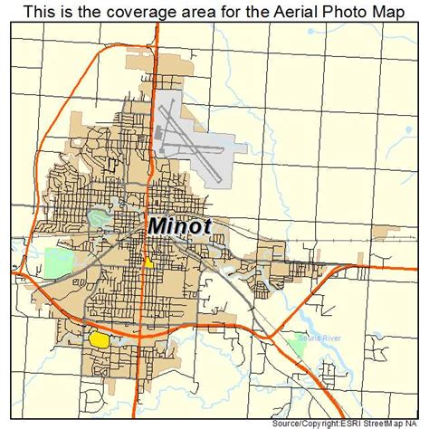 Aerial Photography Map of Minot, ND North Dakota