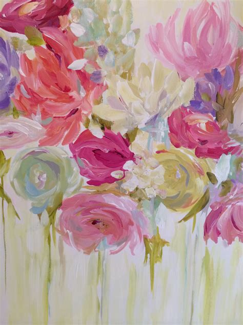 Summer Rain on Ivory - by Susan Pepe Floral Paintings Acrylic, Abstract Flower Painting, Owl ...