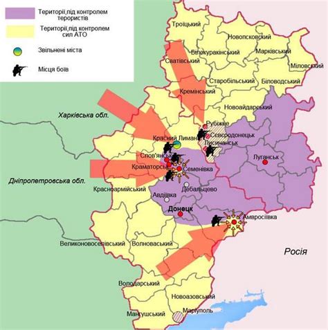 Map Ukraine Separatist Area Control - Direct Map