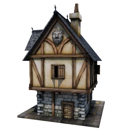 medieval merchant s house 3d obj