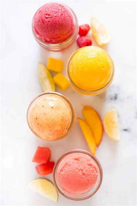 Easy Fruit Sorbet Recipe (4 Flavors)