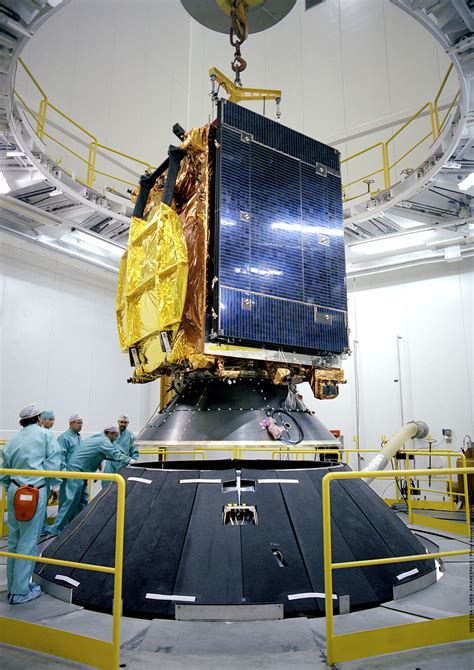 ESA - INSAT 3E is readied for its integration with elements of the Ariane launch vehicle.