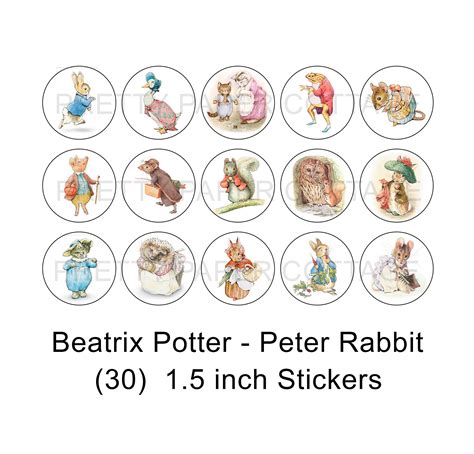 Beatrix Potter Peter Rabbit Storybook Characters Stickers - Etsy