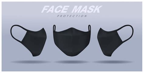 Premium Vector | Face mask design template, dust protection & breathing medical respiratory.