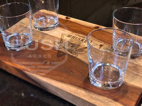 Wooden Whiskey Serving Tray Liquor Flight Board Wood Tray | Etsy