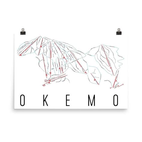 Okemo Mountain Ski Map Art, Trail Map, Print, Poster From $39.99 - ModernMapArt | Map art, Map ...