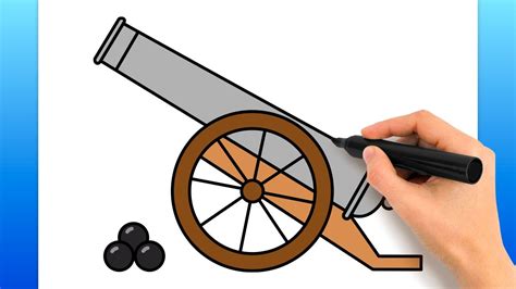 How To Draw A Cannon (Easy Drawing Tutorial) - YouTube