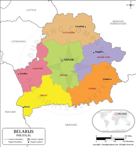 Belarus Region Map, Belarus Political Map