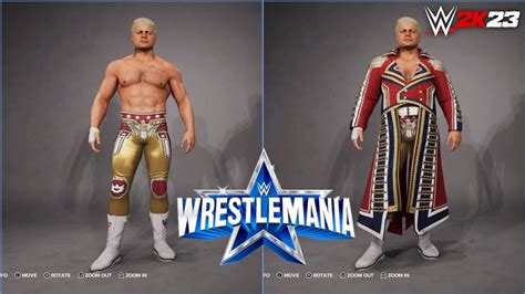 WWE 2K23: Cody Rhodes - WrestleMania 38 Attire - YouTube