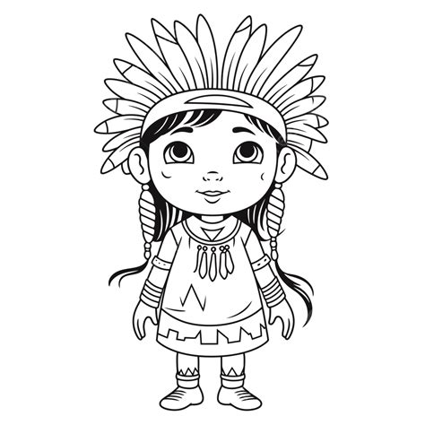 Cartoon Illustration Of Native American Girl On White - vrogue.co