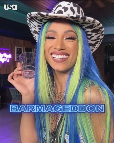 Behind the scenes of Sasha Banks on an upcoming episode of Barmageddon ...